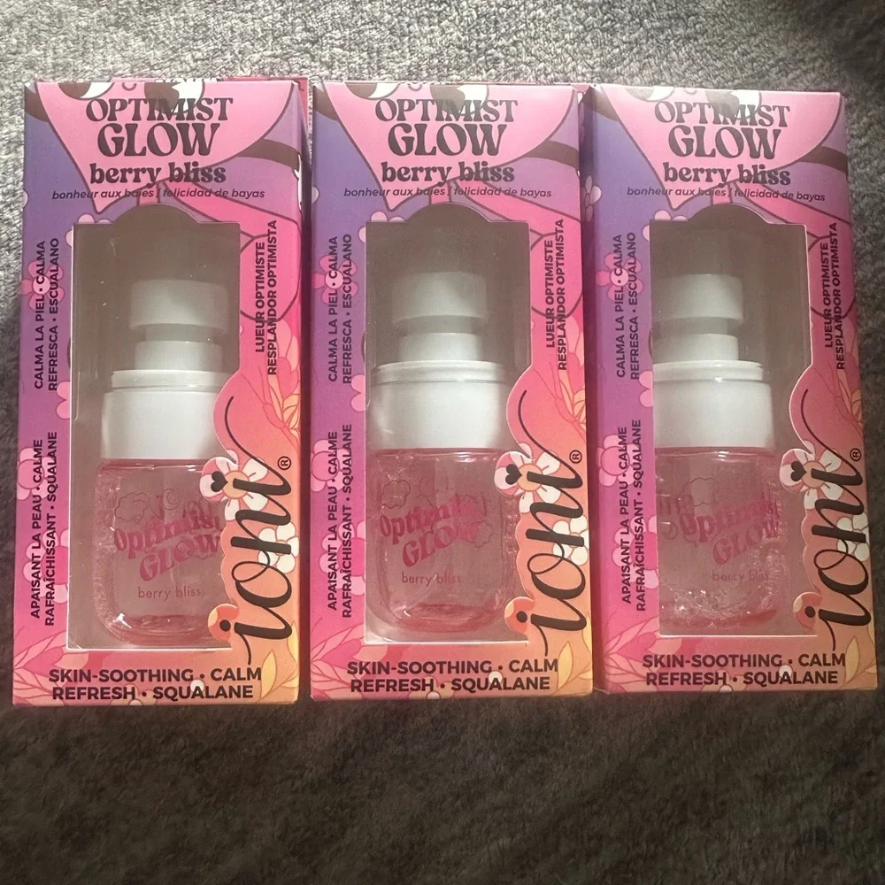 Ioni Optimist Glow Berry Bliss Setting Lot Of Three Glow Getter Squalene